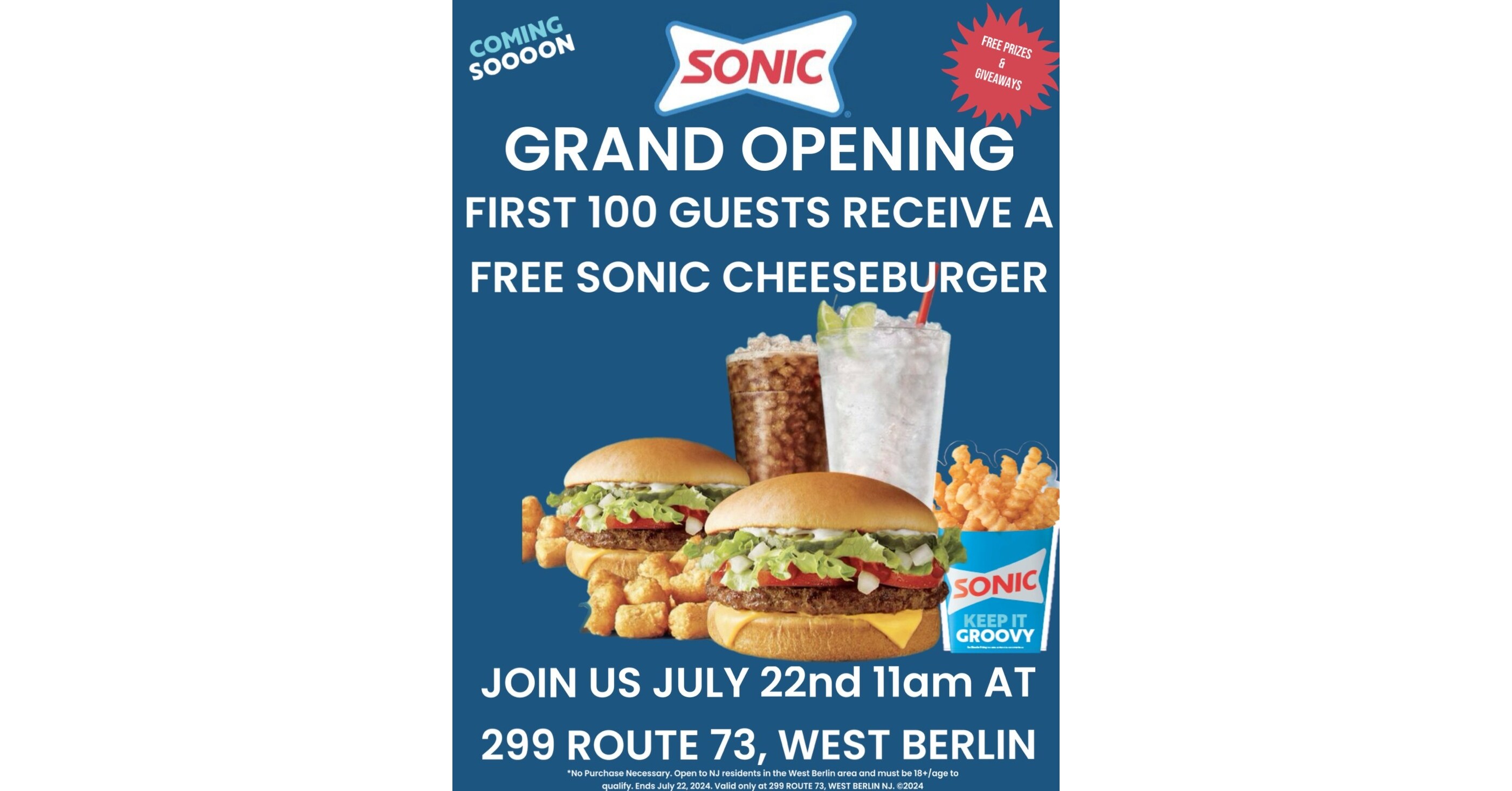 SONIC Drive-In to Open in Berlin Township on Monday, July 22
