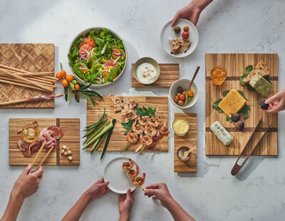 Artisan crafted multi-purpose cutting, prep, and serving boards are responsibly made from 100% reclaimed chopsticks.