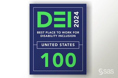 SAS earned a Best Place to Work for Disability Inclusion distinction for its disability inclusion initiatives that are featured in the survey, including culture, leadership and employment practices.