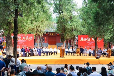 Abbot Shi speaking at opening ceremony