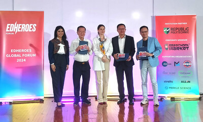 The EdHeroes Awards 2024 recipients are recognized by EdHeroes Team and Mr. Baey Theng Mong at Republic Polytechnic, Singapore