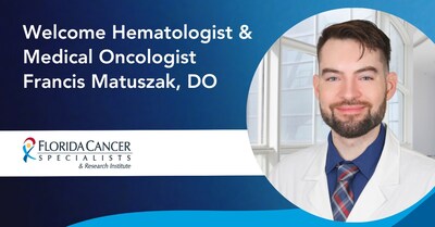 Florida Cancer Specialists & Research Institute welcomes Francis Matuszak, DO to its Ocala office locations. Dr. Matuszak will be providing care to patients at the Ocala Cancer Center and Ocala office.