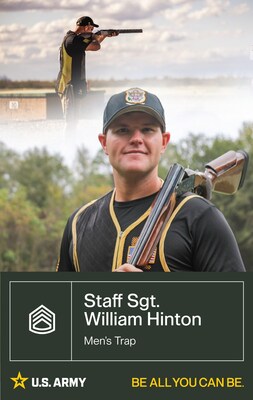 Staff Sgt. William Hinton (11B, Infantryman) is the first member of his family to serve in the Army and joined USAMU after seeing the potential to shoot at an international level. He comes to Paris having already won a gold medal at the CAT Games and placing 4th at the 2023 World Championships.
