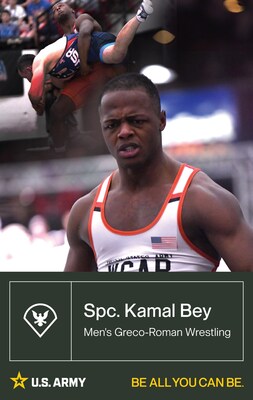 Spc. Kamal Bey (92G, Culinary Specialist) started wrestling when he was just three years old. After winning 1st place in the U.S. Team Trials in 2024, and as a 6x U.S. Open Champion, he is taking is skills to the world stage for the first time, representing both the United States and Army in the sport that shaped his life.