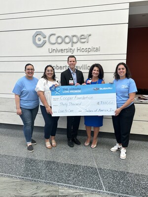 Subaru of America, Inc., as part of its Subaru Loves to Care® initiative, donated $30,000 to The Cooper Foundation for the third year in a row supporting Camden-based patients receiving treatment at Cooper University Health Care.