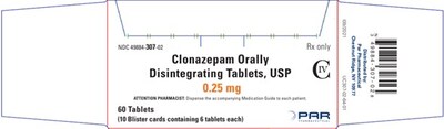 Correct Carton Label: Clonazepam Orally Disintegrating Tablets, USP 0.25 mg