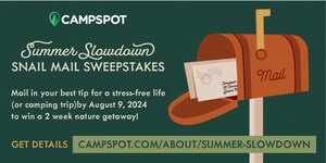 Stress Relief in the Slow Lane: Campspot's Summer Survey Spurs Unique Camping Sweepstakes