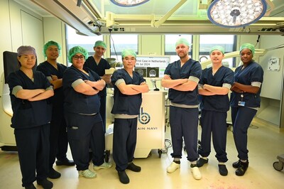 First case, the brain tumor biopsy, using NaoTrac in Erasmus MC, Netherlands (PRNewsfoto/Brain Navi Biotechnology Co., Ltd.)