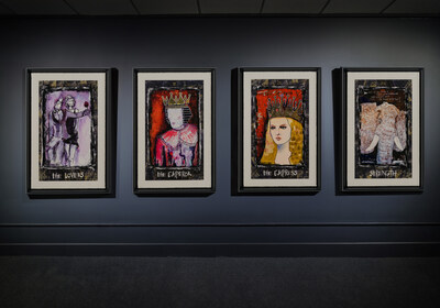 © Johnny Depp, Tarot, 'The Lovers', 'The Emperor', 'The Empress' and 'Strength'  2024. Image courtesy of Castle Fine Art.