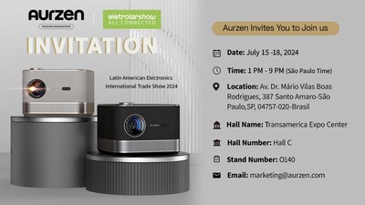 Aurzen invites you to join us at the Latin American Electronics International Trade Show (PRNewsfoto/深圳万拓科技创新有限公司/VANTOP/VANKYO/HEIMVISION/SNAPTAIN)
