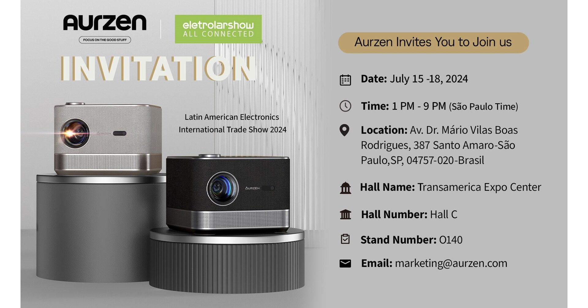 Aurzen Showcases its BOOM and EAZZE Projector Series at the Latin American Electronics International Trade Show