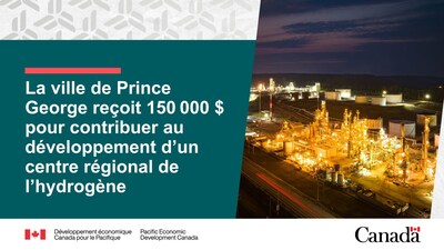 La ville de Prince George reçoit 150 000 $ pour contribuer au développement d’un centre régional de l’hydrogène (Groupe CNW/Développement économique Canada pour le Pacifique)