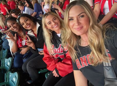 Coworkers enjoying their time together at an Angels game