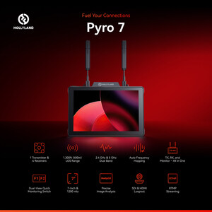 Hollyland añade el monitor de vídeo todo en uno Pyro 7, TX y RX a la serie Pyro