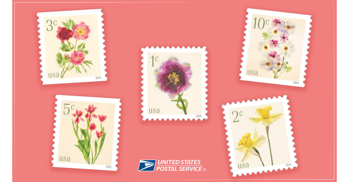 USPS Unveils Graceful Low-Denomination Flower Stamps