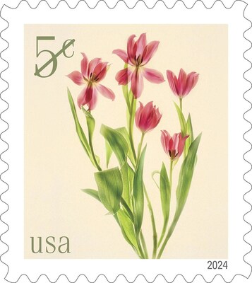 5¢ Red Tulips Stamp - United States Postal Service