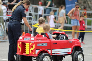 Montreal firefighters welcome thousands of adults and children to Angrignon Park for the annual Firefighters' Family Rendezvous, Saturday and Sunday, July 20 and 21