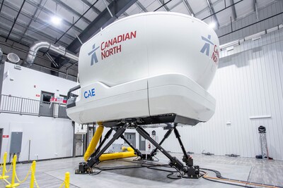 Simulator exterior - Canadian North unveils new CAE 7000XR Boeing 737NG Full-Flight Simulator - Edmonton International Airport - Wednesday, July 17, 2024 (CNW Group/Canadian North)