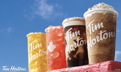 Tim Hortons’ Summer Menu offers a variety of frozen or iced coffee, refreshing beverages and energy drinks to satisfy guests’ summer cravings. From July 15 through Aug. 8, fans can also enjoy Tim Hortons’ new Summer Menu Happy Hour. (Photo Credit: Tim Hortons).