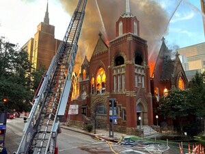 Fires Continue to Burn at the Historic Sanctuary of First Baptist Dallas, the Site of Worship from 1890 to 2013
