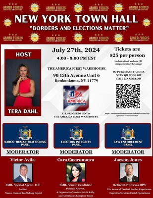 Join us at The America First Warehouse for Borders and Elections Matter, a New York Townhall!