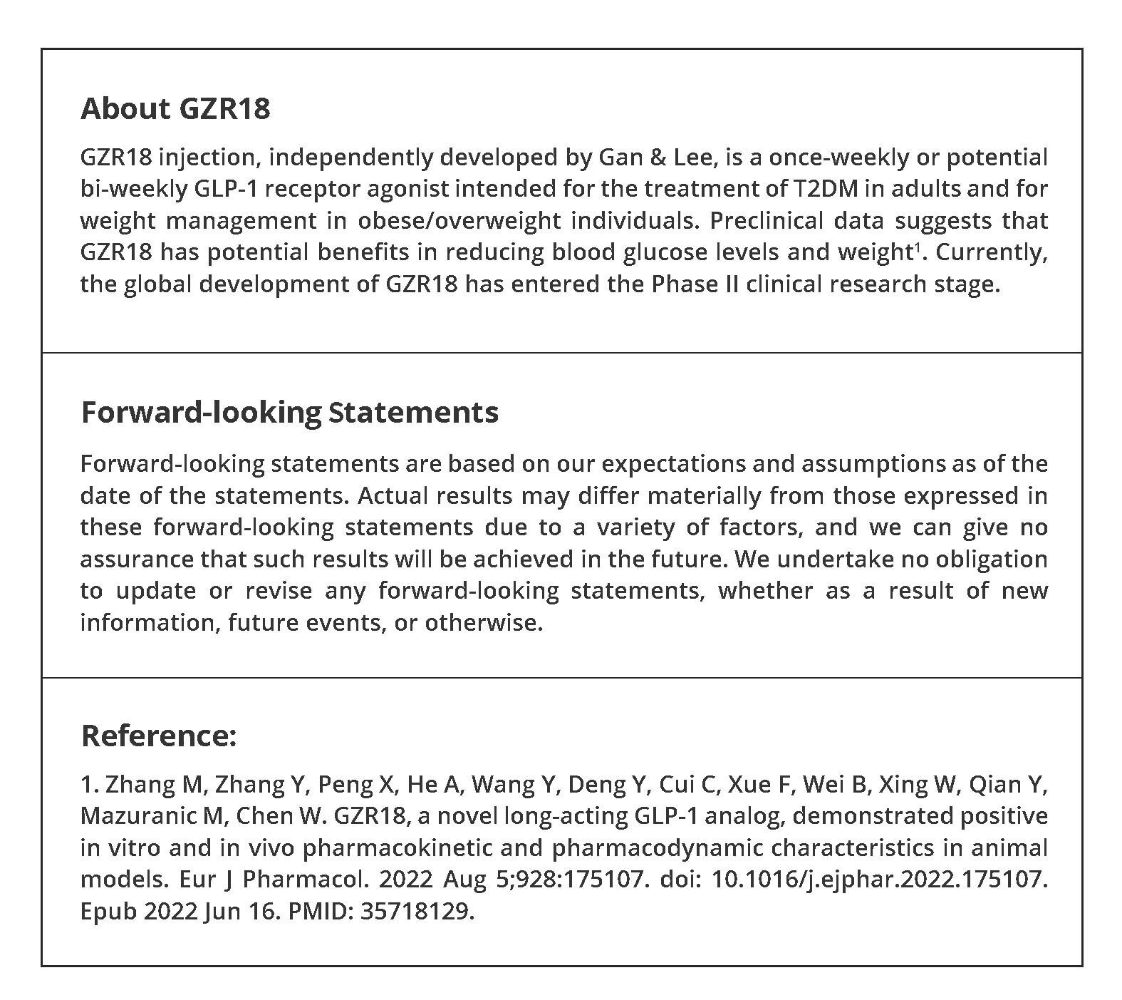 Gan & Lee Pharmaceuticals' Bi-weekly (twice a month) GLP-1 Receptor Agonist GZR18 Injection Achieved 17.29% Weight Loss at 30 Weeks in a Phase IIb Clinical Trial