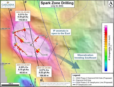 Spark Zone Plan Map (CNW Group/Cascadia Minerals Ltd.)