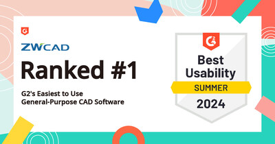ZWCAD awarded the Best Usability badge in G2's 2024 Summer Reports.
