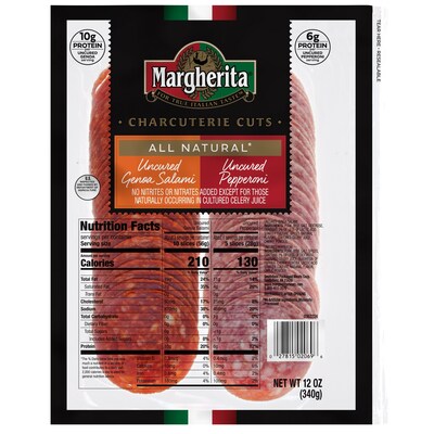 Margherita® launches All-Natural Charcuterie Cuts line, including three varieties – Uncured Italian Dry Salami, Uncured Pepperoni, Uncured Genoa Salami, along with a savory duo pack of Uncured Pepperoni and Uncured Genoa Salami.