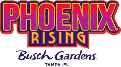 The logo of Phoenix Rising at Busch Gardens Tampa Bay.