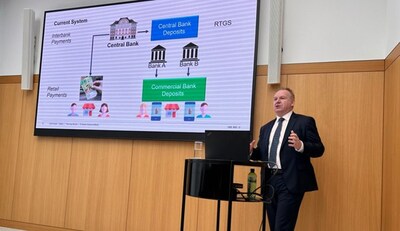 Thomas Moser presenting during the visit to SNB, the Swiss Central Bank