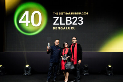Ranked #40 at this year’s Awards, ZLB23 is the only Indian bar in Asia’s Top 50; L-R: Mr Pradeep Kandari, Ms Suchismita Roy Chowdhury and Mr Madhav Sehgal from The Leela Palaces, Hotels and Resorts