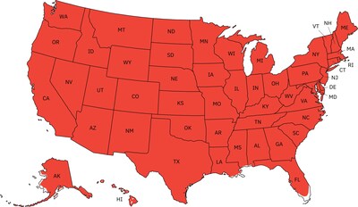 WIND ZONE MAP: WZ3D can be used in all red areas of the US for residential and commercial use.