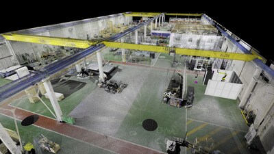 Digital replica of Hexagon's automated solutions factory in Vittoria, Spain - providing up-to-date visualisation and measurements to plan use of space and machinery installations