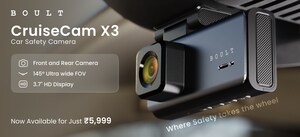 BOULT introduces CruiseCam X3: Dual Vision with 145° FOV, 3.7" HD Touch Screen, and G - Sensor