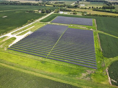 The community solar agreement between Nexamp and Starbucks enables the addition of more solar farms in Illinois, such as this Nexamp project already operating in Kingston.