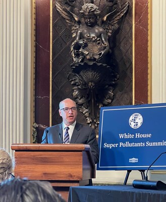Ascend Performance Materials CEO Phil McDivitt delivering closing remarks at the White House Super Pollutants Summit. (PRNewsfoto/Ascend Performance Materials)