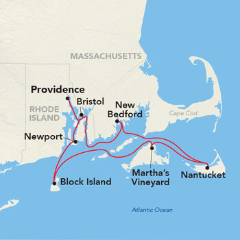 American Cruise Lines' New England Islands Cruise Itinerary Map