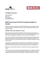 EDCO Announces Full-Time Customer Support in Canada