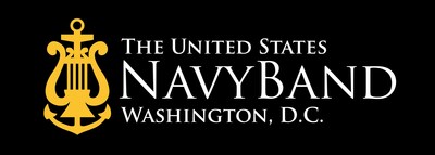 U.S. Navy Band logo gold lyre with white text The United States Navy Band Washington D.C.
