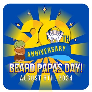 Beard Papa's Celebrates 20th Anniversary in the USA on August 8, 2024