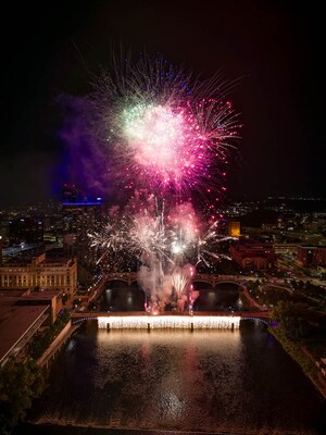ArtPrize fireworks in downtown Grand Rapids