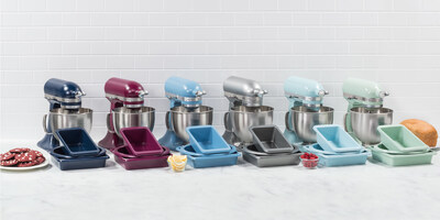 KitchenAid Metal Bakeware is offered in eleven shapes and six official KitchenAid colors that match the iconic stand mixers and non-electric kitchen tools and gadgets.