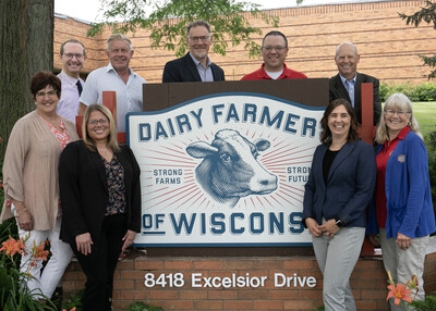 Dairy Farmers of Wisconsin Seats Fiscal Year 2025 Executive Committee. Front row, from left: Sandra Madland, Gail Klinkner, Janet Clark, and Kay Zwald. Back row, from left: Jonathon Hallock, Jeff Betley, Mark Crave, Andrew Christenson, and Chad Vincent.