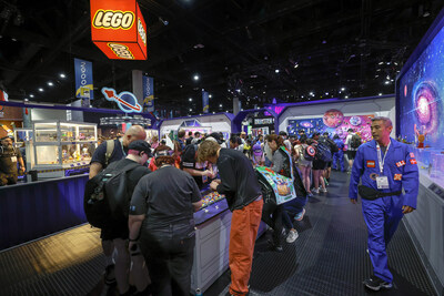 The LEGO Group unveils Space Station 8RICK5 at San Diego Comic-Con on Wednesday, July 24, 2024 at the San Diego Convention Center. The interstellar booth experience features first-look products from beloved properties and interactive elements that marry the wonder of space with the joy of building with LEGO® bricks. (AP Photo/Christy Radecic)