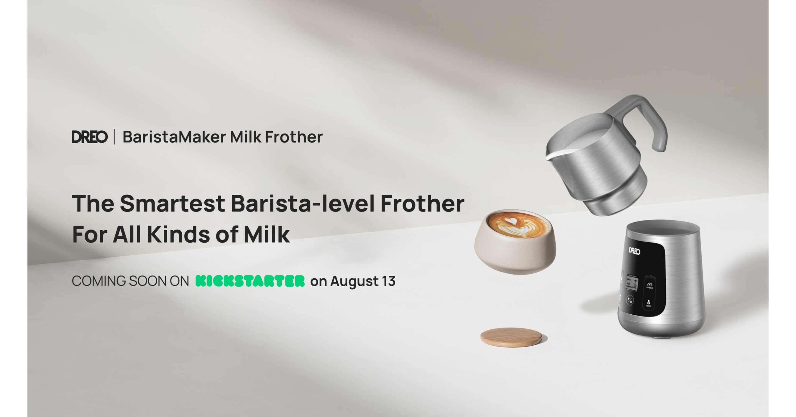 DREO Unveils BaristaMaker: The Ultimate Smart Milk Frother for Perfect  Latte Art and Creative Drinks