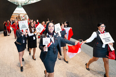 Yesterday evening at Toronto Pearson International Airport, Air Canada hosted the official send-off celebration for Team Canada athletes and delegation members, now on their way to the 2024 Paris Olympic Games onboard a Boeing 777 complete with a special celebratory livery for Team Canada. (CNW Group/Air Canada)