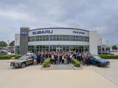 Subaru of America proudly recognizes Five Star Subaru of Grapevine as the 2024 Subaru Love Promise® Retailer of the Year for their ongoing dedication to supporting their local community. Since opening in 2016, general manager, Tony Hooman and his team have been diligently focused on Subaru Love Promise initiatives under the guidance of owner Sam Pack.