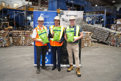 From left to right: Shawn Lewis, Deputy Mayor, City of London ; Carlos Oyanguren, President of Nespresso Canada ; Allen Langon, CEO, Circular Materials. (CNW Group/Nestle Nespresso SA)