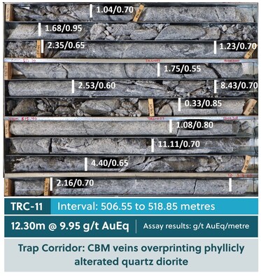 Figure 3: Drill Core Tray Photo Highlighting TRC-11 (CNW Group/Collective Mining Ltd.)